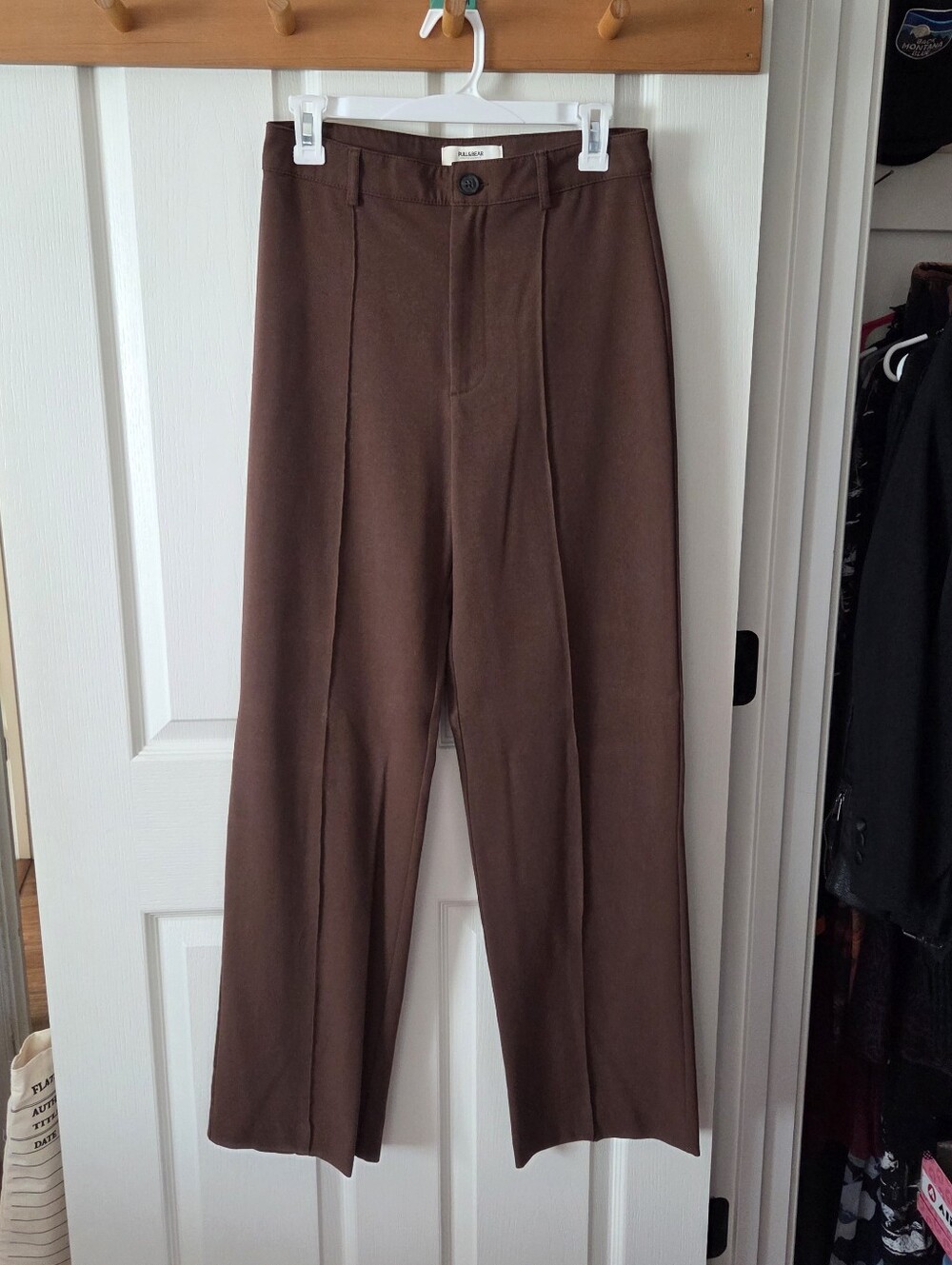 Pull & Bear High Waist Straight Leg Trousers - Picture 3 of 7